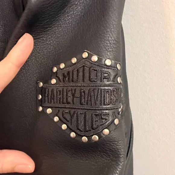 Harley-Davidson Genuine Leather Moto Jacket | Studded Detail | Women’s XL - Picture 8 of 12